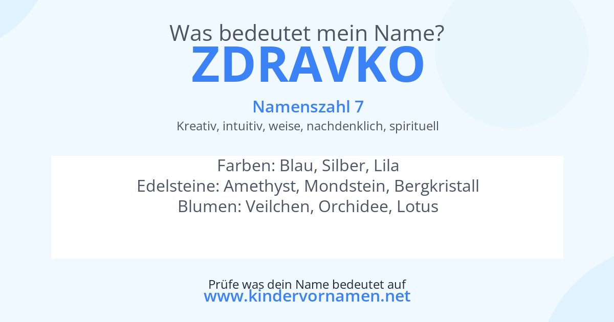 Was bedeutet der Name Zdravko?
