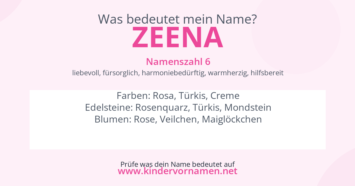 Was bedeutet der Name Zeena?