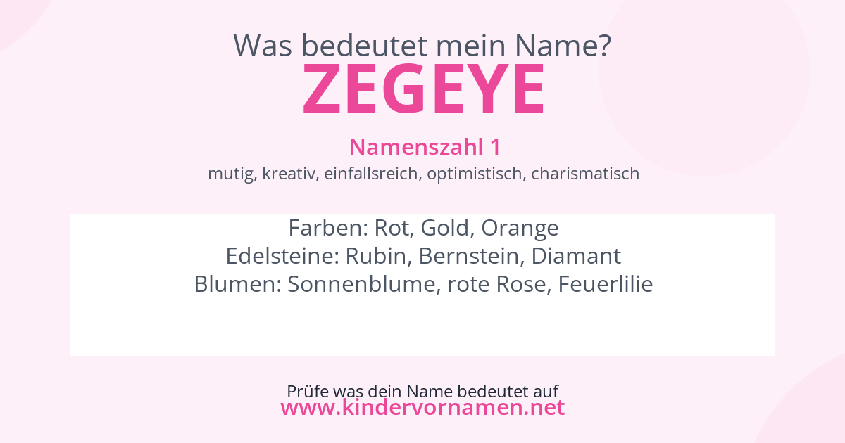 Was bedeutet der Name Zegeye?