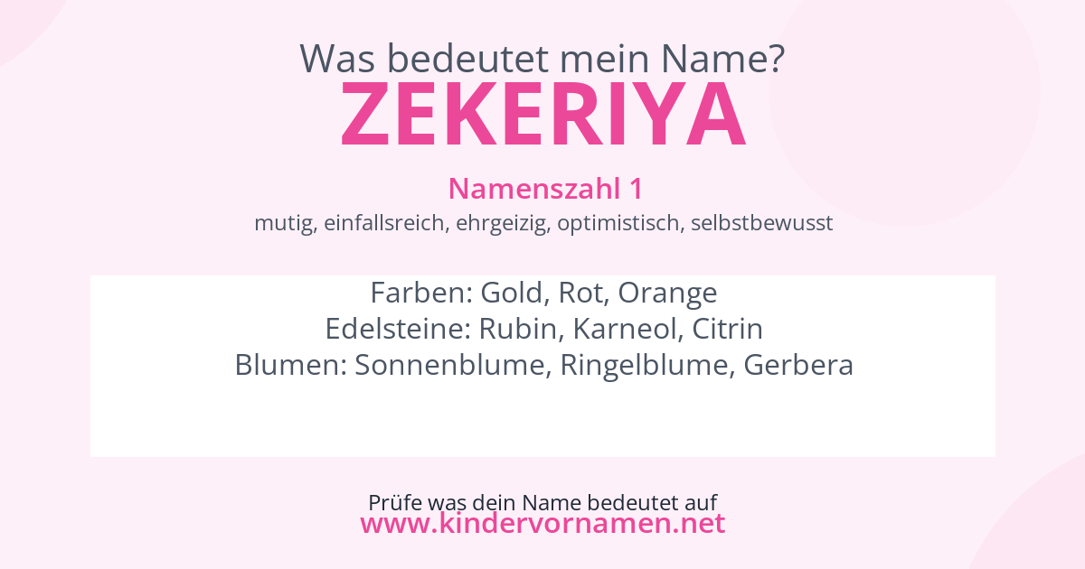 Was bedeutet der Name Zekeriya?