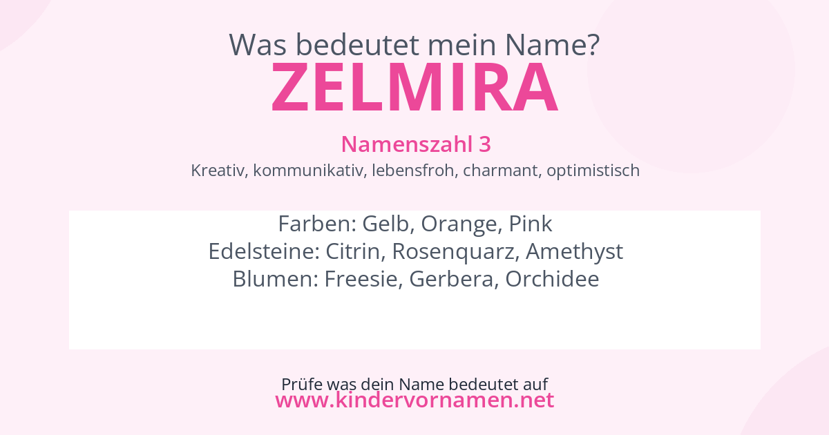 Was bedeutet der Name Zelmira?