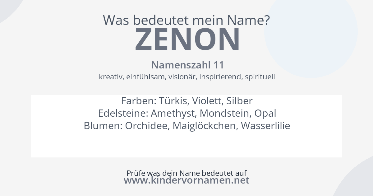 Was bedeutet der Name Zenon?