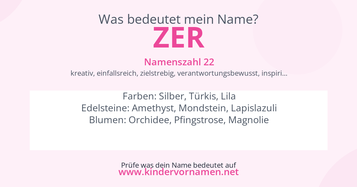 Was bedeutet der Name Zer?