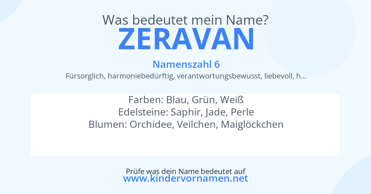 Was bedeutet der Name Zeravan?