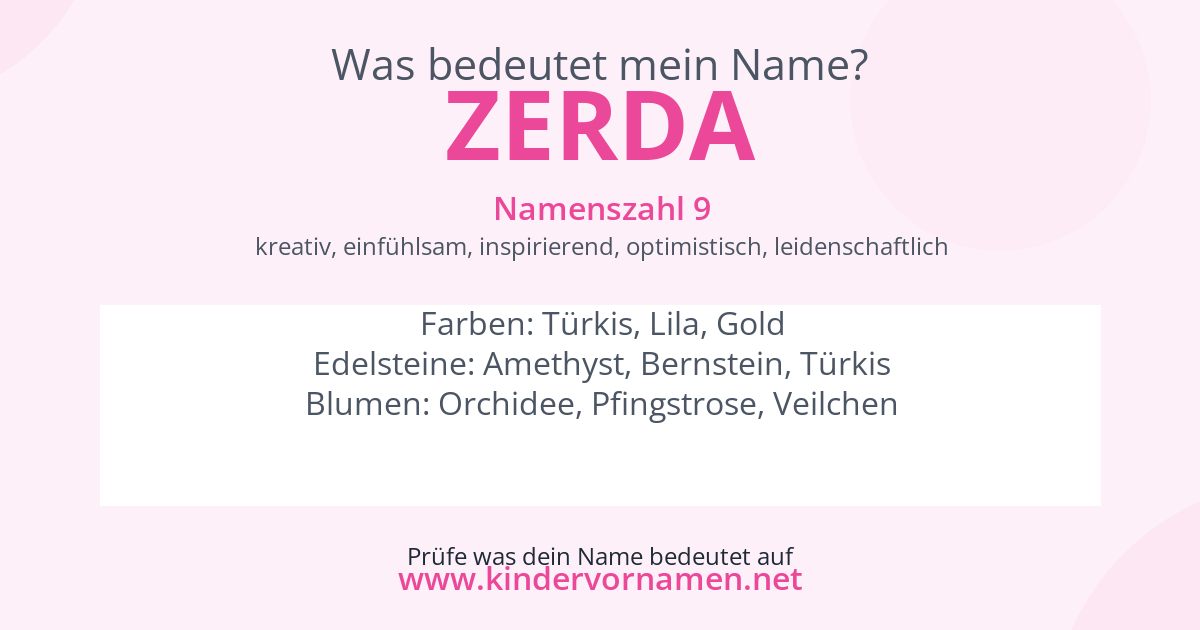 Was bedeutet der Name Zerda?
