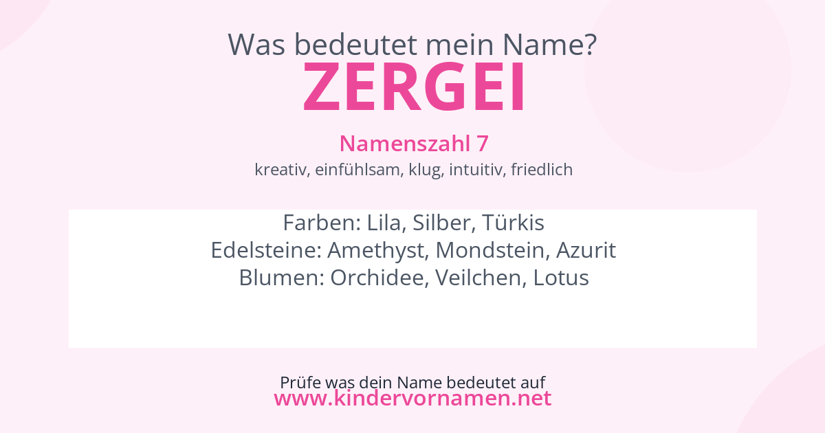Was bedeutet der Name Zergei?