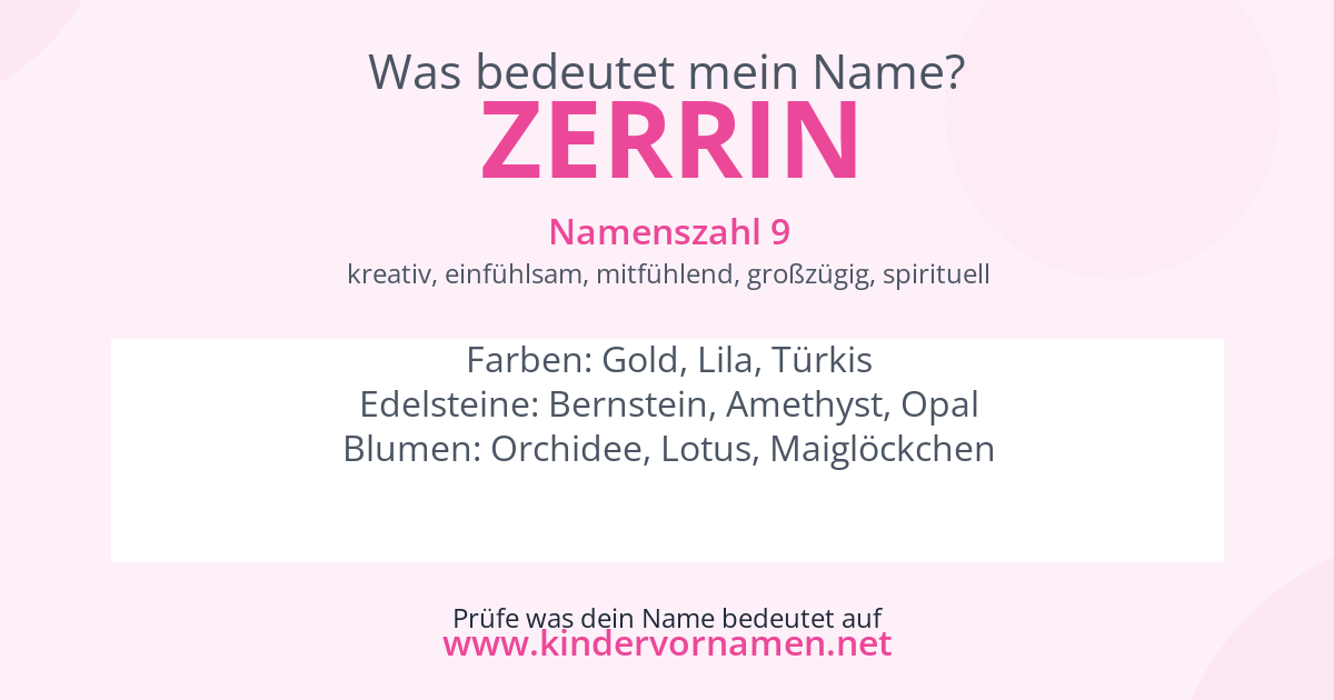 Was bedeutet der Name Zerrin?