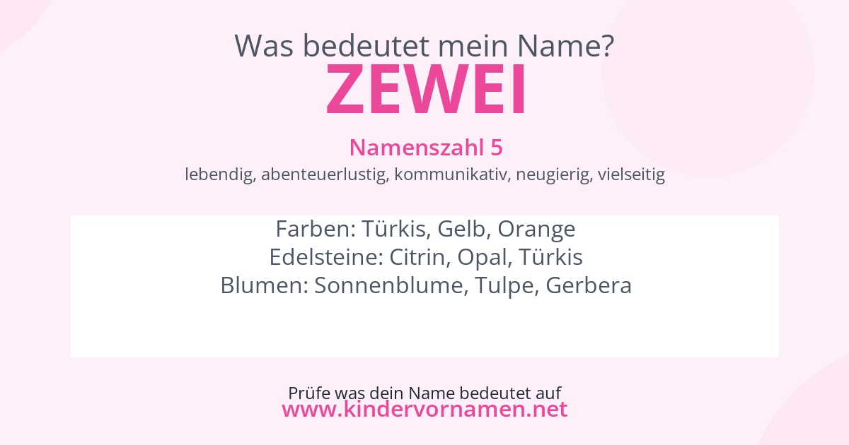 Was bedeutet der Name Zewei?