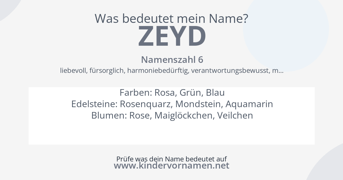 Was bedeutet der Name Zeyd?