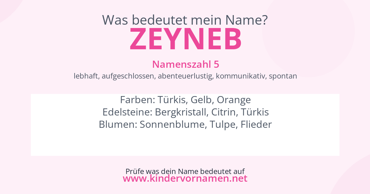 Was bedeutet der Name Zeyneb?
