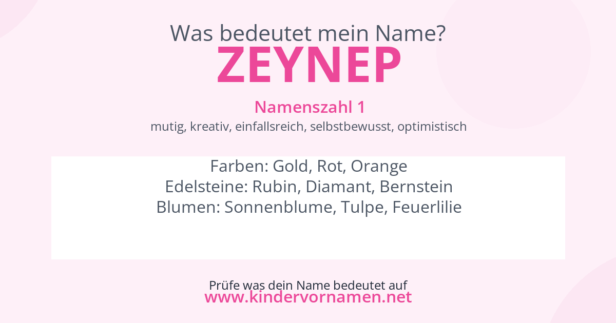 Was bedeutet der Name Zeynep?