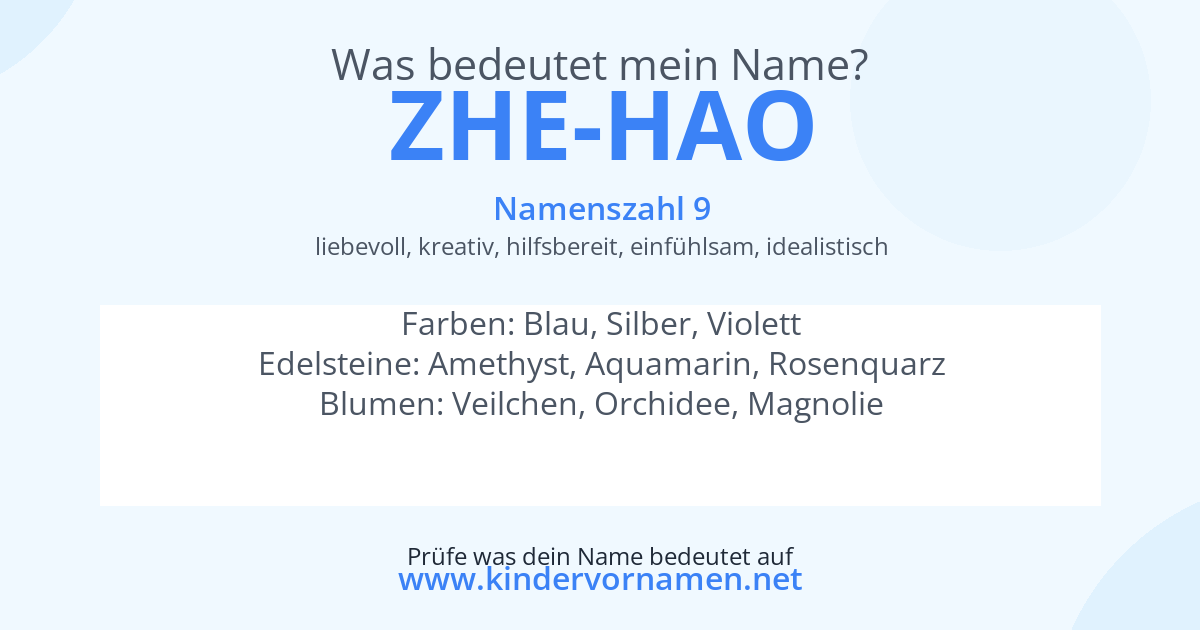Was bedeutet der Name Zhe-Hao?