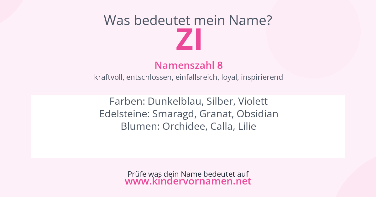 Was bedeutet der Name Zi?