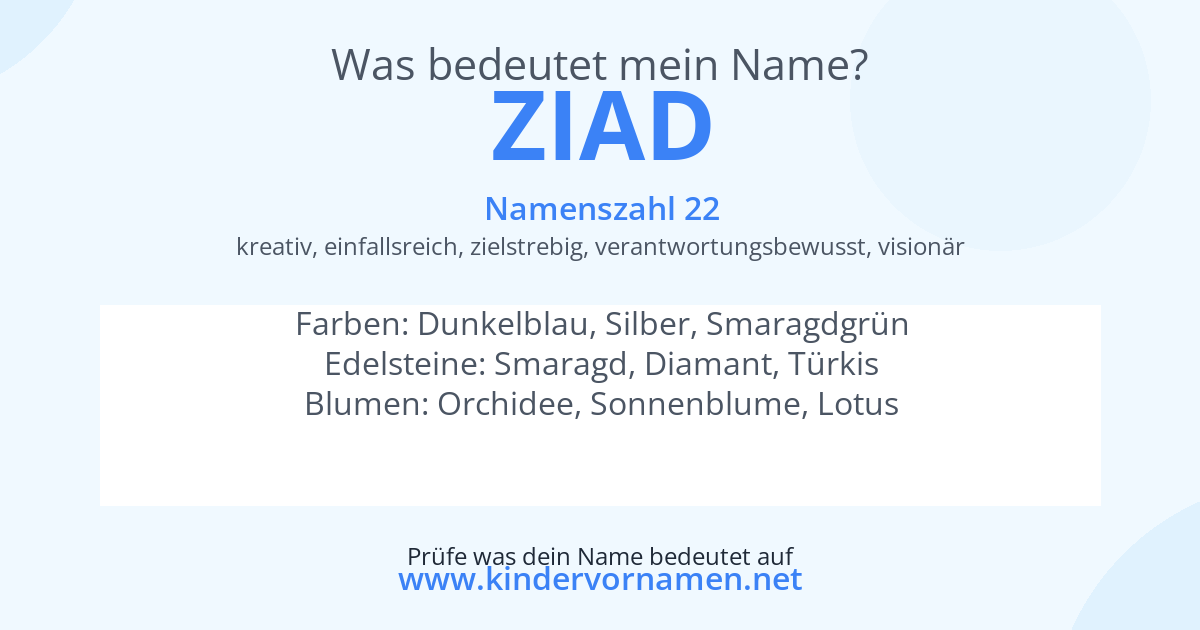 Was bedeutet der Name Ziad?