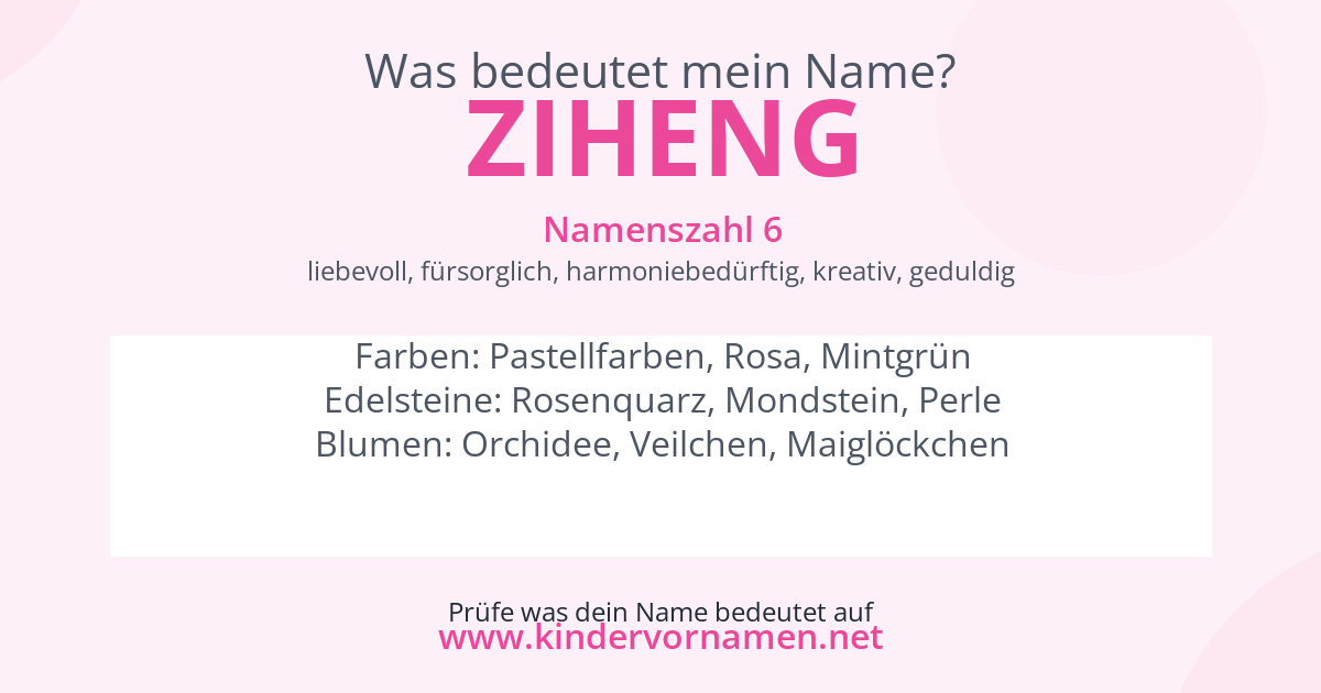 Was bedeutet der Name Ziheng?