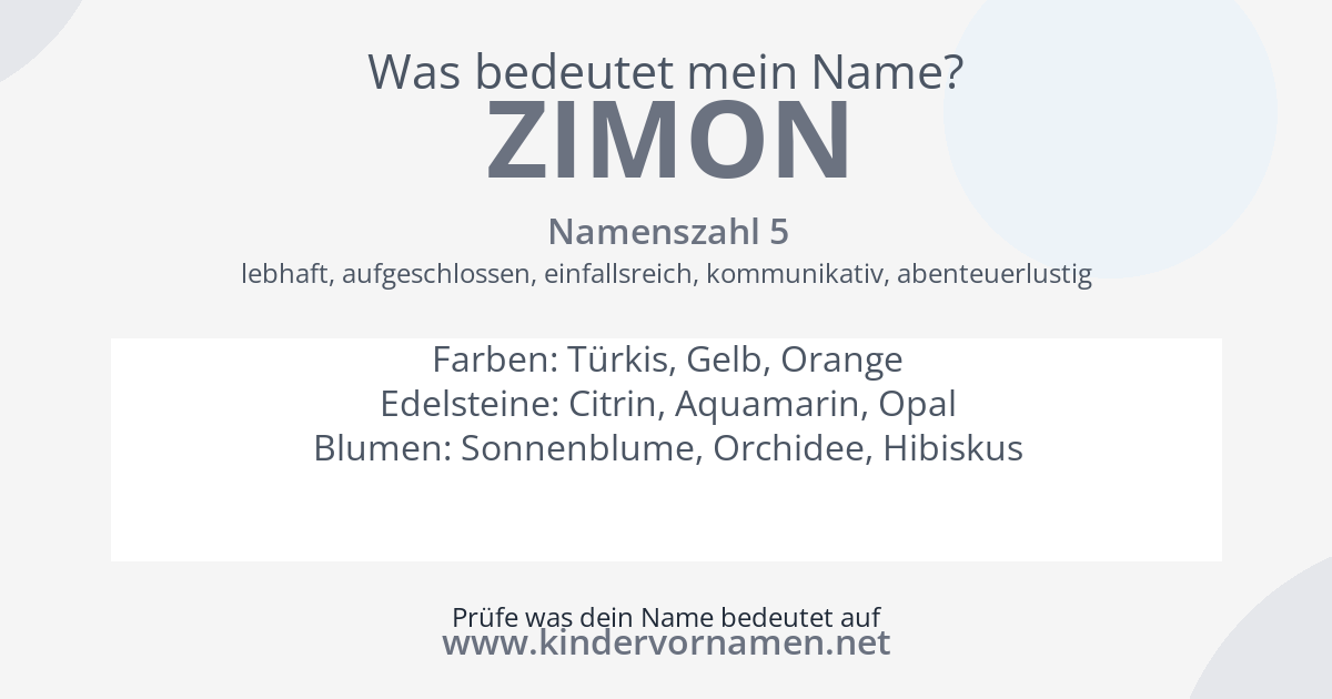 Was bedeutet der Name Zimon?
