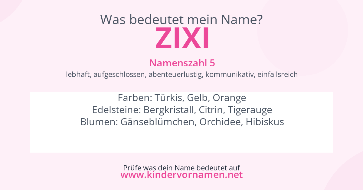 Was bedeutet der Name Zixi?