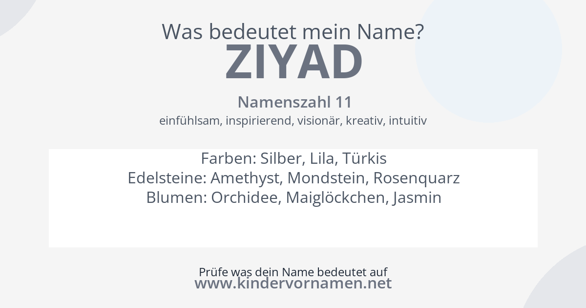 Was bedeutet der Name Ziyad?