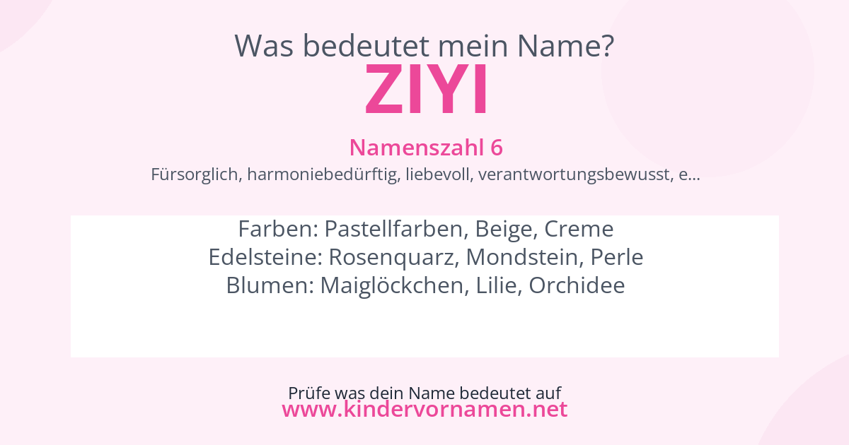 Was bedeutet der Name Ziyi?
