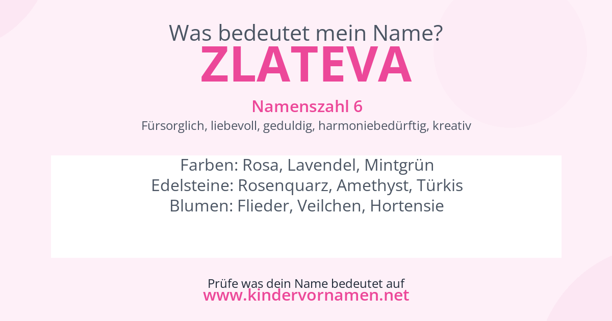 Was bedeutet der Name Zlateva?