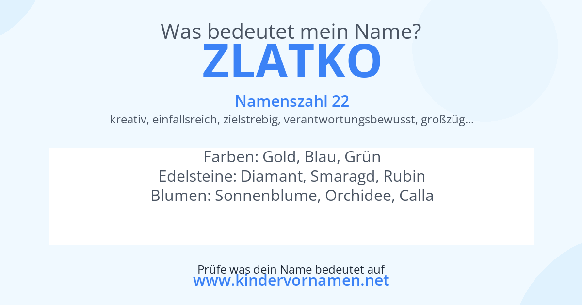 Was bedeutet der Name Zlatko?