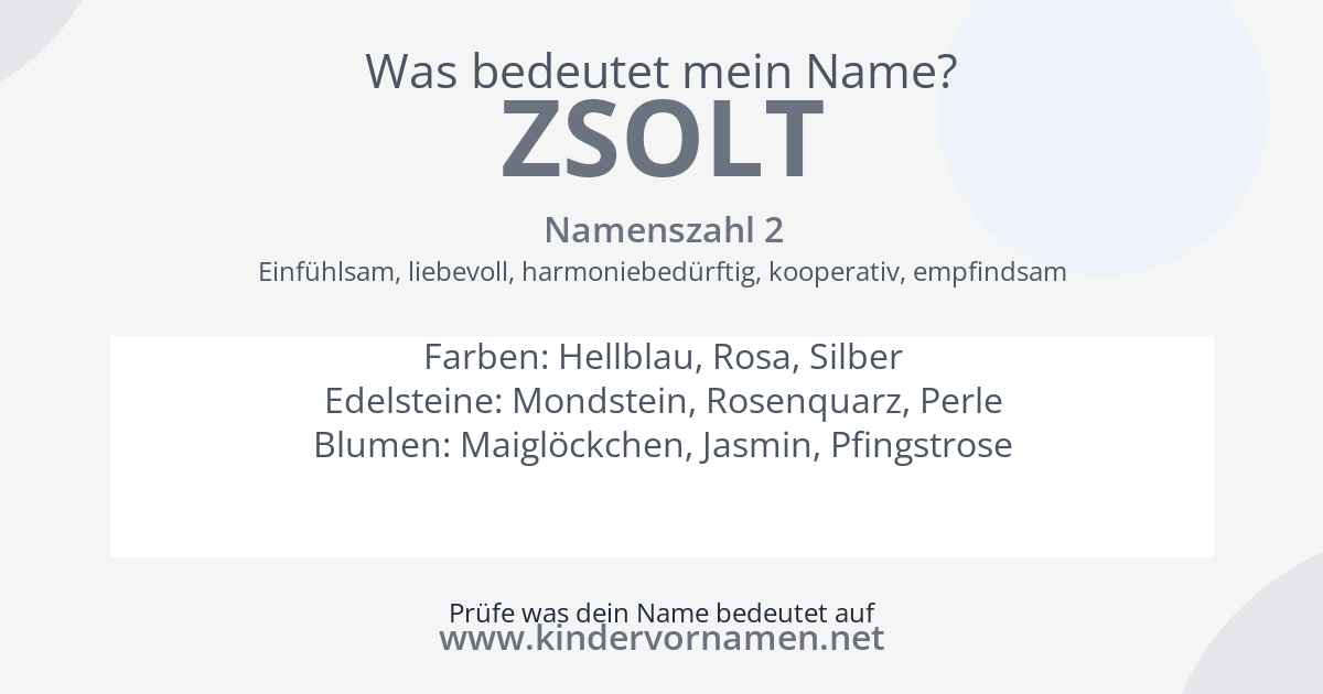 Was bedeutet der Name Zsolt?