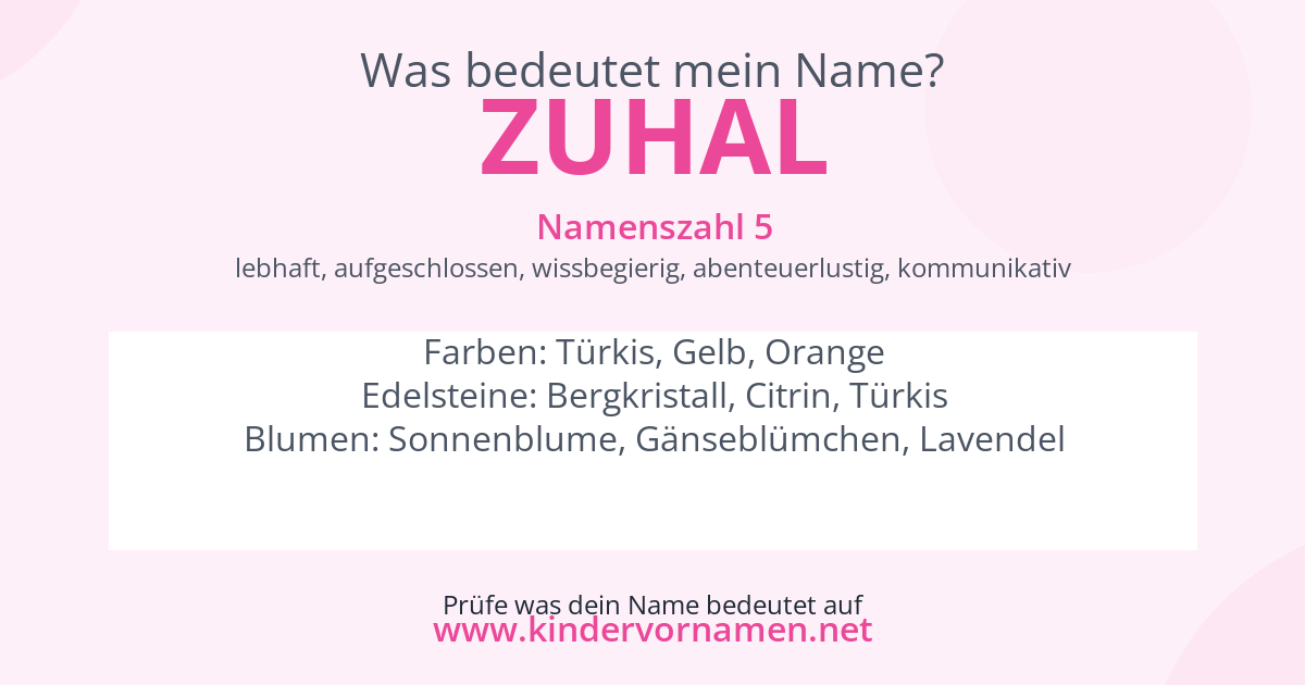 Was bedeutet der Name Zuhal?