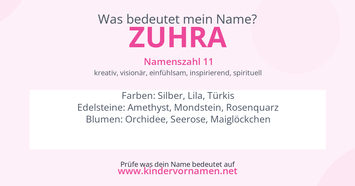 Was bedeutet der Name Zuhra?