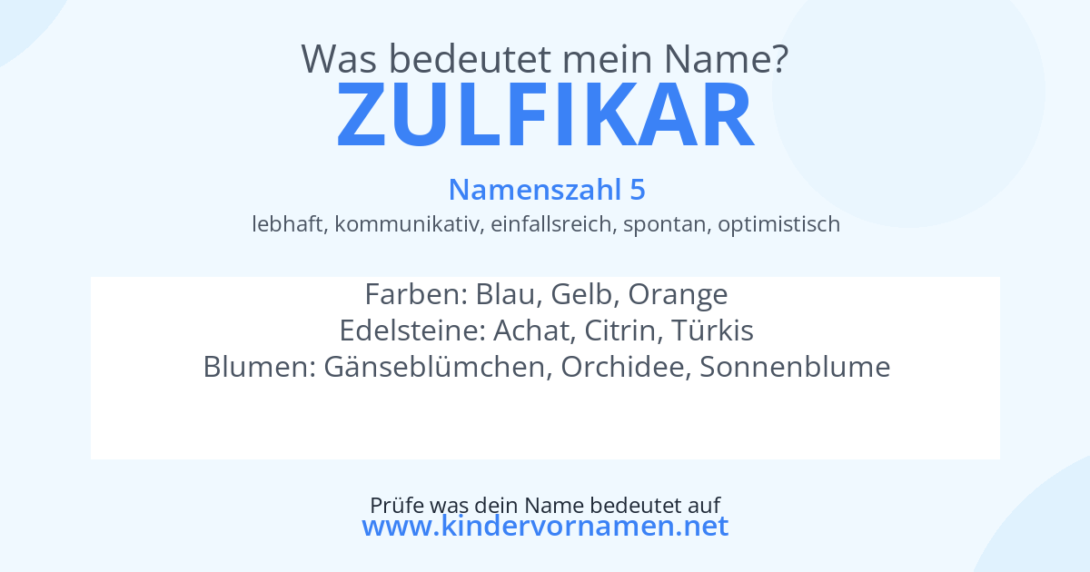 Was bedeutet der Name Zulfikar?