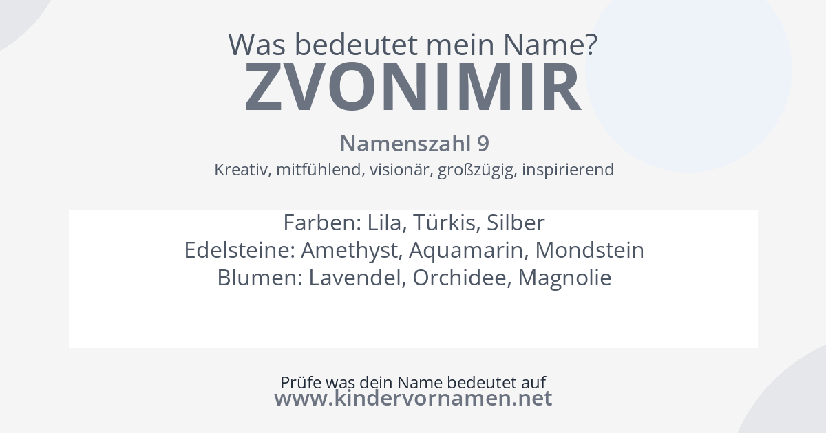 Was bedeutet der Name Zvonimir?